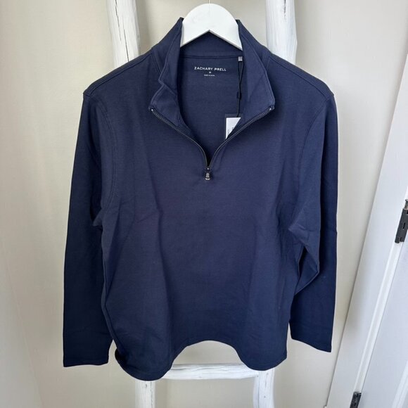 Zachary Prell Men's Joe Quarter Zip Pullover Navy NWT Sz M - Picture 1 of 12